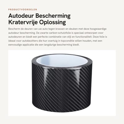 Dailygoods- Autokantenschutz - Zwarte Carbon-Schutzfolie - Anti-Krasfolie - 7 cm x 3 Meter - Duurzaam - Eenvoudig aan te brengen - Kratzfolie