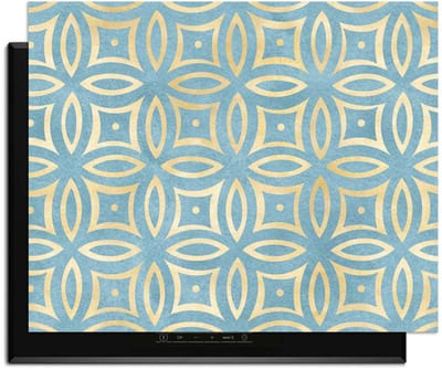 KitchenArt - Petal Illusion Blue - Inductie Beschermer - 76x51.5 cm - Kookplaat Beschermer - Luxe Afdekplaat Inductieplaat - Anti-slip & Oprolbaar - Beschermmat Inductiekookplaat