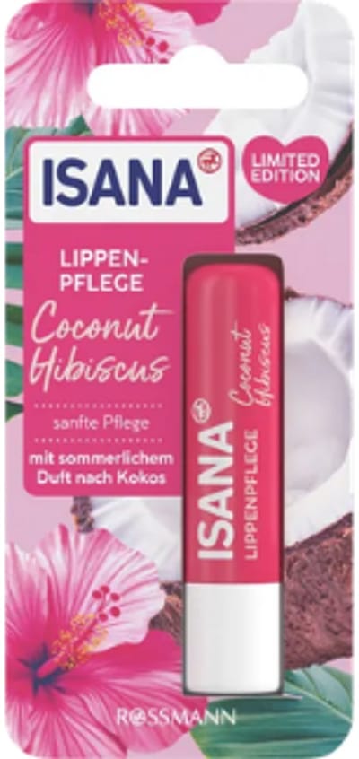 Isana Lippenbalsem - Coconut Hibiscus | 1x 4,8g - Zomerse Geur - Kokosnoot & Hibiscusbloem | Lippenbalsem - Lipverzorging - Limited Edition 2026