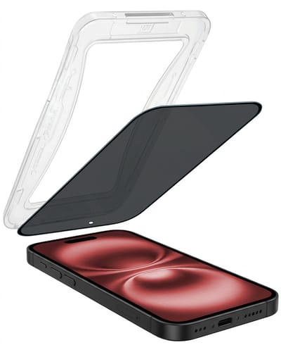 Screenprotector - Geschikt voor Apple iPhone 16 - Met Installatie Kit - Anti Spy - Beschermglas - Flexibel Glas - Tempered Glass - Screen Protector - Inclusief Montage Frame - Buigbaar Hybrid Bescherm Cover