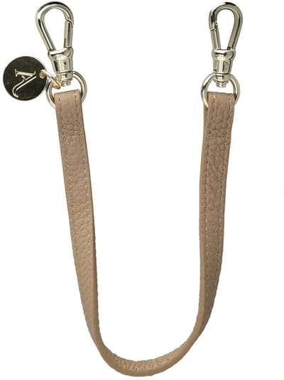AVY Polsband Telefoonkoord | Leren Polsband | Kort Koord | voor Hoesjes met Koordhaakjes | Geschikt voor iPhone, Samsung en meer | 30cm | Luxe lederen stijl | Leather Beige