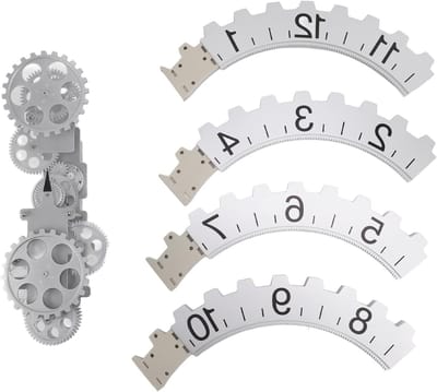 Mechanische Wandklok met Hangende Tandwielen, 3D Rotating Uurwiel voor Thuis en Kantoor Decoratie