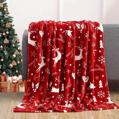 Knusse Kerstdeken 150 x 200 cm - Zachte Fluwelen Sofa- en Bankdeken voor Winter en Kerst