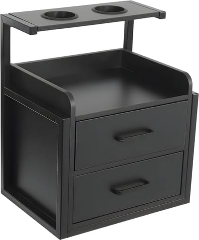Wandkast - Hangkast - Muurkast - Opbergmeubel - Voor kapsalon - Opbergkast met wandmontage -Zwart