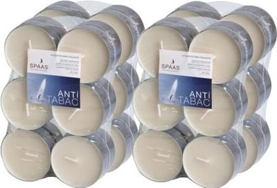 Spaas Geurtheelichtjes/waxinelichtjes - Maxi - 48x - Anti Tabac - 10 branduren - geurkaarsen