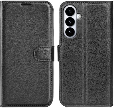 Hoesje geschikt voor Samsung Galaxy S26 Plus - Phonesta Litchi Skin Book Wallet Case - Zwart