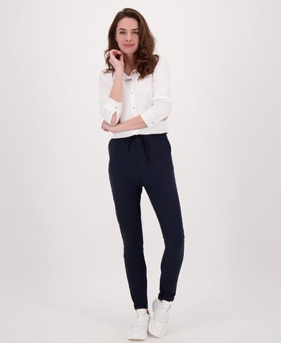 Je m'appelle Travelstof Dames Broek Regular fit Met stretch - Blauw - Maat XS