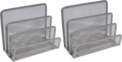 Desktop Bestanden Organizer voor Papier - Set van 2 Stalen Sorter met 3 Vakken - Ideaal voor Kantoor en Thuisgebruik