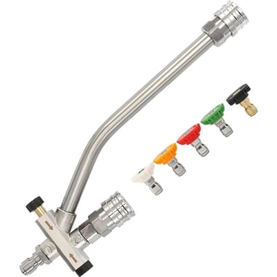 Schuimpistool Dubbele Connector Accessoire, Hogedrukreiniger Dubbele Tip Bevestiging met 5 Hogedrukreinigers