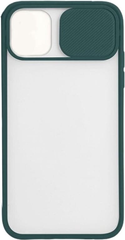 DrPhone GIH3 - TPU Bumper Case met Slide Camera Cover – Antislip - Geschikt Voor IOS Telefoon 13 – Groen/transparant