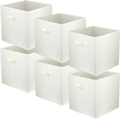 LAVITA Stoffen Opbergmanden 31x31x31 cm - Wit Kast Organizer 6 Stuks - Opvouwbare Opbergdoos - Textiel