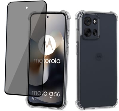 ChiGuard Hoesje & Privacy Screenprotector geschikt voor Motorola Moto G56 Hoesje Screenprotector - Privé - Gehard Glas Cover