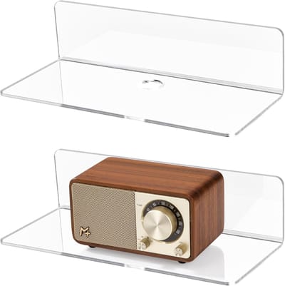 Famanu – Wandplank Zonder Boren - acryl - 23 cm - zelfklevend - badkamer - woonkamer - slaapkamer