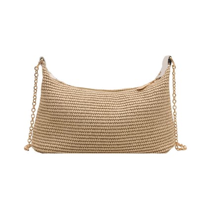 Schoudertas Beige- handtas beige - Schoudertas Beige - damestas - beach stijl - gevlochten stro -Milieuvriendelijk - magnetische sluiting - clutch - afneembare schouderband -Goed voor strand - Vakantie - Stro tas