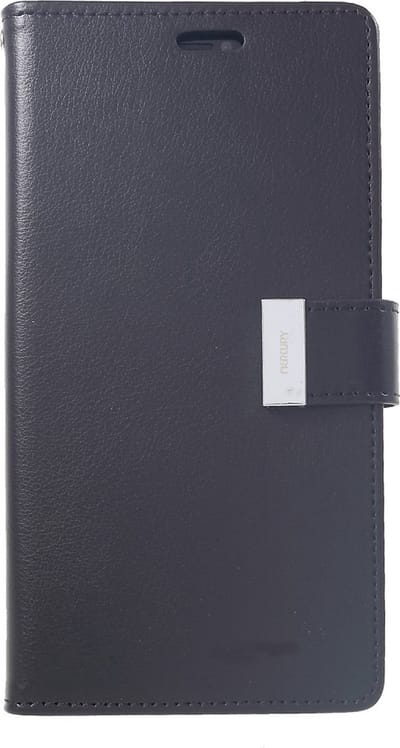 Mercury Goospery Rich Walletcase 7 Pasjes Kunstlederen geschikt voor iPhone XS Max hoesje - Zwart