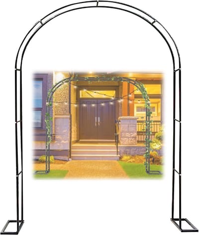 Rozenboog Tuin - Decoratief hekwerk - Planten ondersteunen - In hoogte verstelbaar - 80 x 220 cm - Zwart