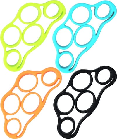 Jumada's - 4-delige Vingertrainer Set: Kracht- & Gitaar-/Pianospelen, Onderarm-spieren, Pols-/Hand-/Grip-trainer, RSI-preventie, Finger Expander.