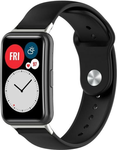Strap-it Siliconen sport bandje - geschikt voor Huawei Watch Fit / Huawei Watch Fit New - zwart