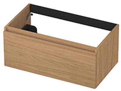 INK - Onderkast 1 Lade Greeploos met Houten Keerlijst - 800x450x350 Mm - Blank Eiken