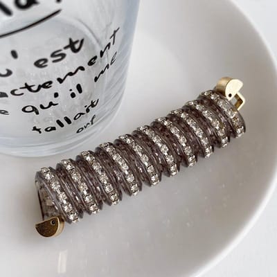 Corde à cheveux en résine pour femmes, élastique à haute élasticité, queue de cheval en cristal, accessoires pour cheveux couleur champagne