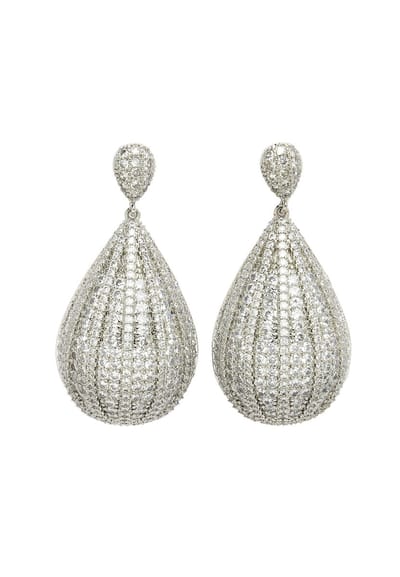 AVANT-GARDE PARIS Diva Classy Drop Earrings - Zilver 2.6cm x 5.5cm - 1 stuk - Rhodium Plated en elegante uitstraling