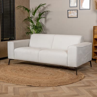 Bronx71® Scandinavische bank Vegas 2,5-zits off white stof gemêleerd