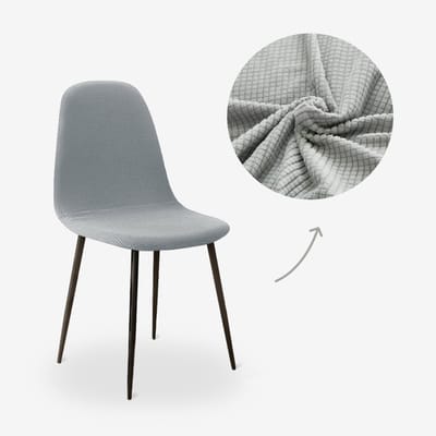 BankhoesDiscounter Knitted Kuipstoel Hoes – Eetkamer Stoelhoezen – Zetelhoes - Hoezen voor Kuipstoelen – Stoelbeschermers met Armleuning - Stoelhoezen Stretch - Lichtgrijs