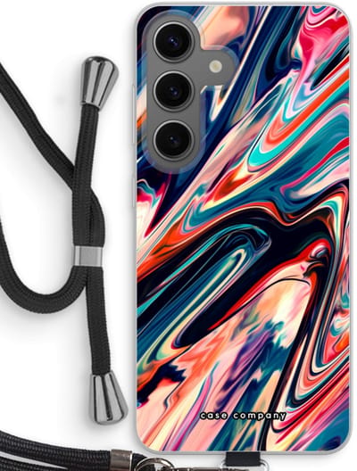 Case Company® - Hoesje met koord geschikt voor Samsung Galaxy S24 hoesje met Koord - Quantum Being - Telefoonhoesje met Zwart Koord - Bescherming aan alle Kanten en Over de Schermrand