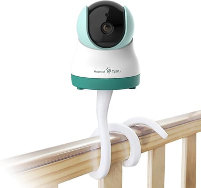 Draaibare babyfoonhouder - Flexibele camera stand - Baby in de gaten - Zonder boren monteren - 123 cm lengte - Wit