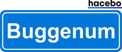 Hacebo - Plaatsnaam Sticker - 29x10 CM - Buggenum sticker - Verkeersborden sticker - grappige cadeaus - Buggenum