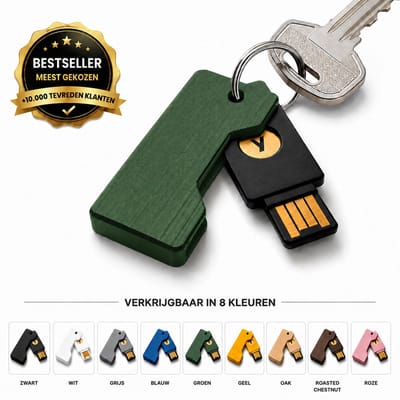 Beschermhoes Geschikt voor YubiKey USB Security Key – Flip Cover Sleutelhanger Case – Compacte Beveiligingssleutel Houder – Krasbestendige Cover – Groen