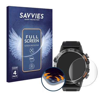 Savvies - Screenprotector voor LIGE BW1846A 1.39" - Folie Beschermfolie transparant volledig dekking 4 Stuks