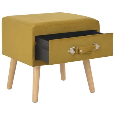 vidaXL - Nachtkastjes - 2 - st - 40x35x40 - cm - fluweel - mosterdkleurig