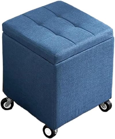 Voetenbank met opbergruimte - Ottomaanse poef - Woonkamer organiseren - 360 graden zwenkwielen - 399 x 399 x 46 cm