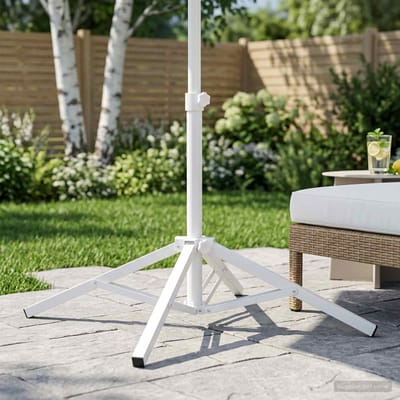 vidaXL - Parasol - Stand - Wit - Staal - voor - 25-32 - mm - Paal