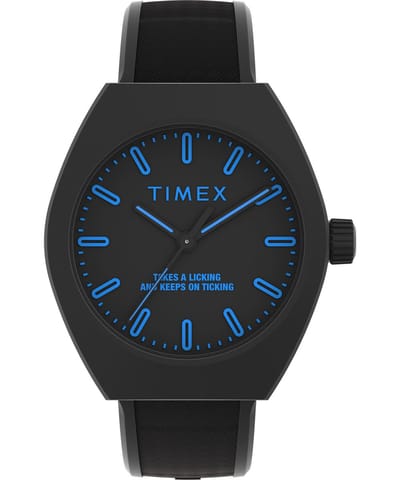 Timex Urban Pop Kwarts Analoog Horloge Blauw En Zwart Case: 100% Recycled Material | Armband: 100% Recycled Material 40 mm TW2W42100AJ, TW2W42300AJ