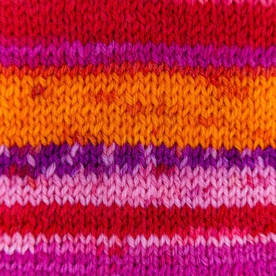 Brei-Haakgaren Luca-s – WoolenWalk Merino - 208 - Sunset Print - Rood gemeleerd - bol van 50 gram