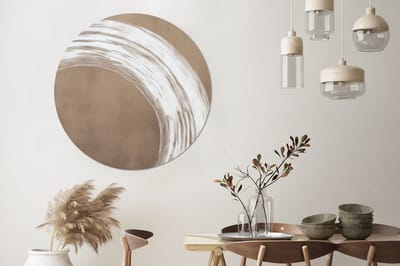 WallCircle - Wandcirkel - Muurcirkel - Verf - Bruin - Japandi - Aluminium - Dibond - 140x140 cm - Binnen en Buiten