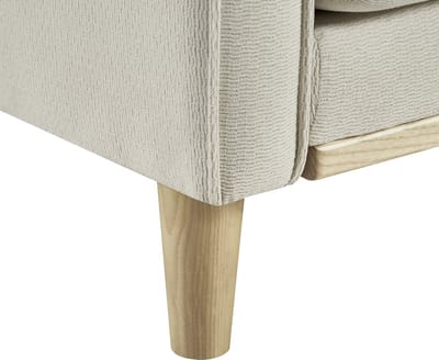 MODENUIT 2-Zitsbank - USB-Poort & Gecapitonneerde Rug - Voor Woonkamer En Slaapkamer - Hout En Stof Beige
