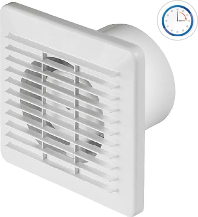 AWENTA badkamerventilator Basic Ø100 mm - 90 m³/h - Timer - Wit