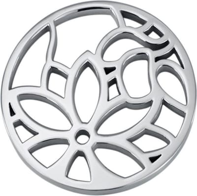 Quiges - Munthouder Munt 25mm Bloemen Zilverkleurig - EPRS037