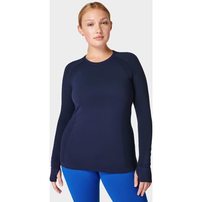 Sweaty Betty Athlete Seamless Workout Long Sleeve Top BLAUW - Maat XS
