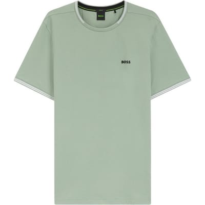 Boss Heren Hbg Taul katoenen T-shirt met normale pasvorm (Groen)