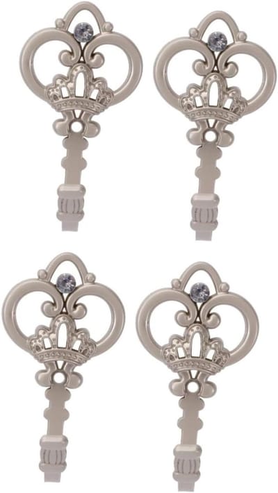 Gordijn Haken - Raambekleding Houder - Decoreren Woonkamer - Vintage Kroon Design - 2 Paar - Zilver
