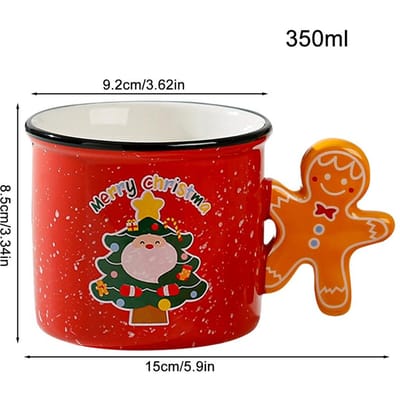 Peperkoekmannetje Koffiemokken Peperkoekmannetje Theekop Cartoon Schattig Kawaii Kerstmok Wijn Bier Sap Drank Theekopjes Mok 350ml