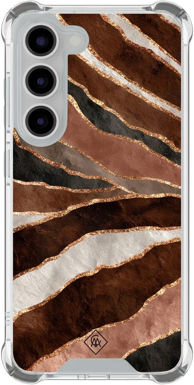 Casimoda® hoesje - Geschikt voor Samsung Galaxy S23 - Earth Agate - Shockproof case - Extra sterk - TPU/polycarbonaat - Multi, Transparant