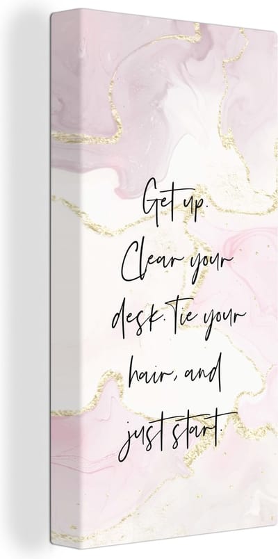 Canvas Schilderij Quotes - Studenten - Studeren - Motivatie - Leren - 20x40 cm - Wanddecoratie