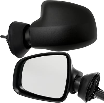 BILMAX Linker Buitenspiegel Vervanging voor Dacia Logan MCV / Dacia Sandero 2008–2012 Handmatig Verstelbaar (Met Joystick), Zwart, Handmatig Inklapbaar (Bestuurderszijde)