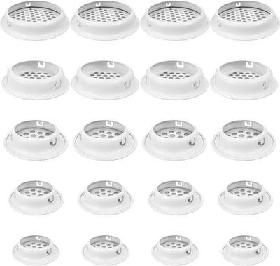 20x Ronde Ventilatie Roosters RVS Wit - 5 Verschillende Maten voor Kasten en Meubels