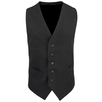 Premier Heren Gevoerde Polyester Taillejas / Catering / Bar Slijtage (Pakket van 2) (Zwart)